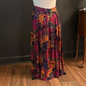 Norton McNaughton Floral Midi Skirt - Multicolor vintage pleated